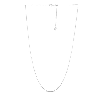 Adjustable Cable Chain in 14k White Gold (1.0mm) | Richard Cannon Jewelry