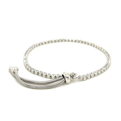 Adjustable Tennis Style Bracelet with Cubic Zirconia in Sterling Silver | Richard Cannon