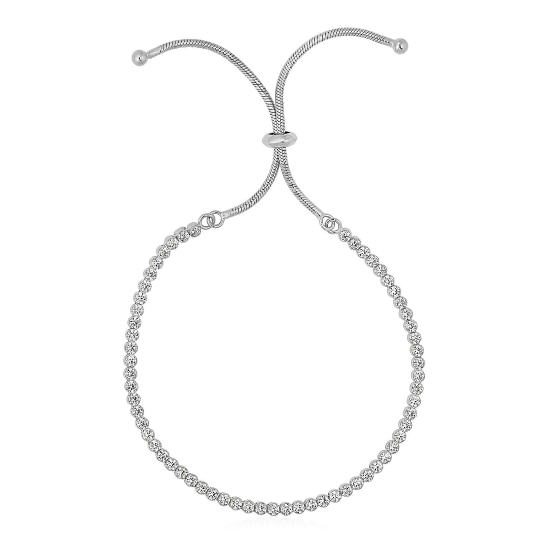 Adjustable Tennis Style Bracelet with Cubic Zirconia in Sterling Silver | Richard Cannon