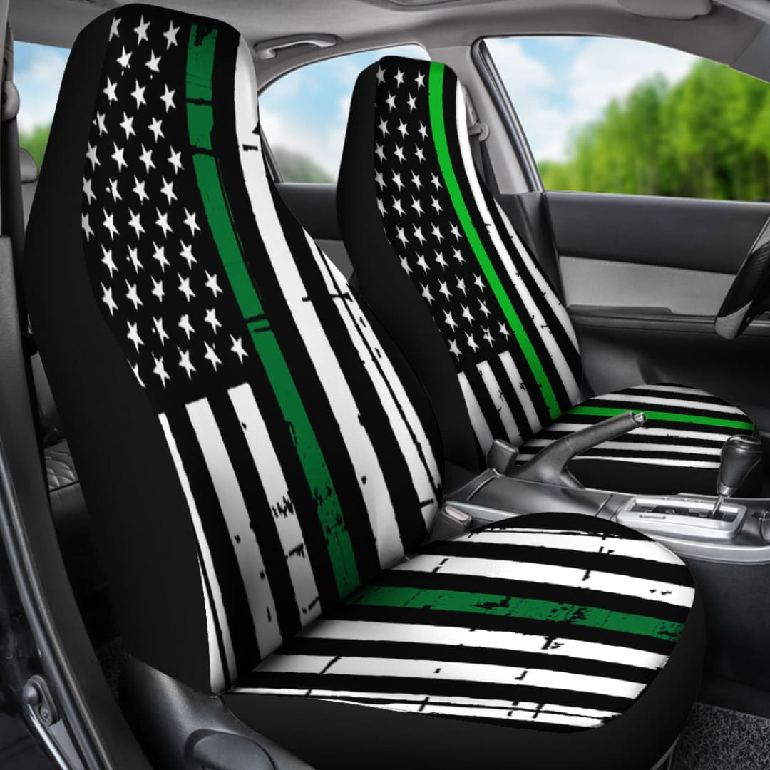 American Flag Green Stripe Car Seat Covers | The Urban Clothing Shop™