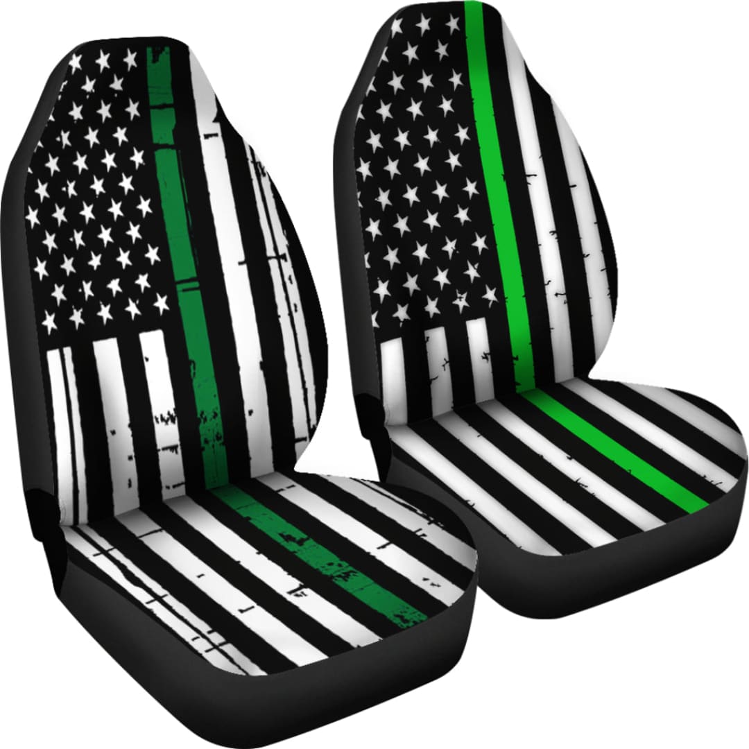 American Flag Green Stripe Car Seat Covers | The Urban Clothing Shop™