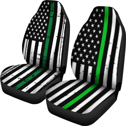 American Flag Green Stripe Car Seat Covers | The Urban Clothing Shop™