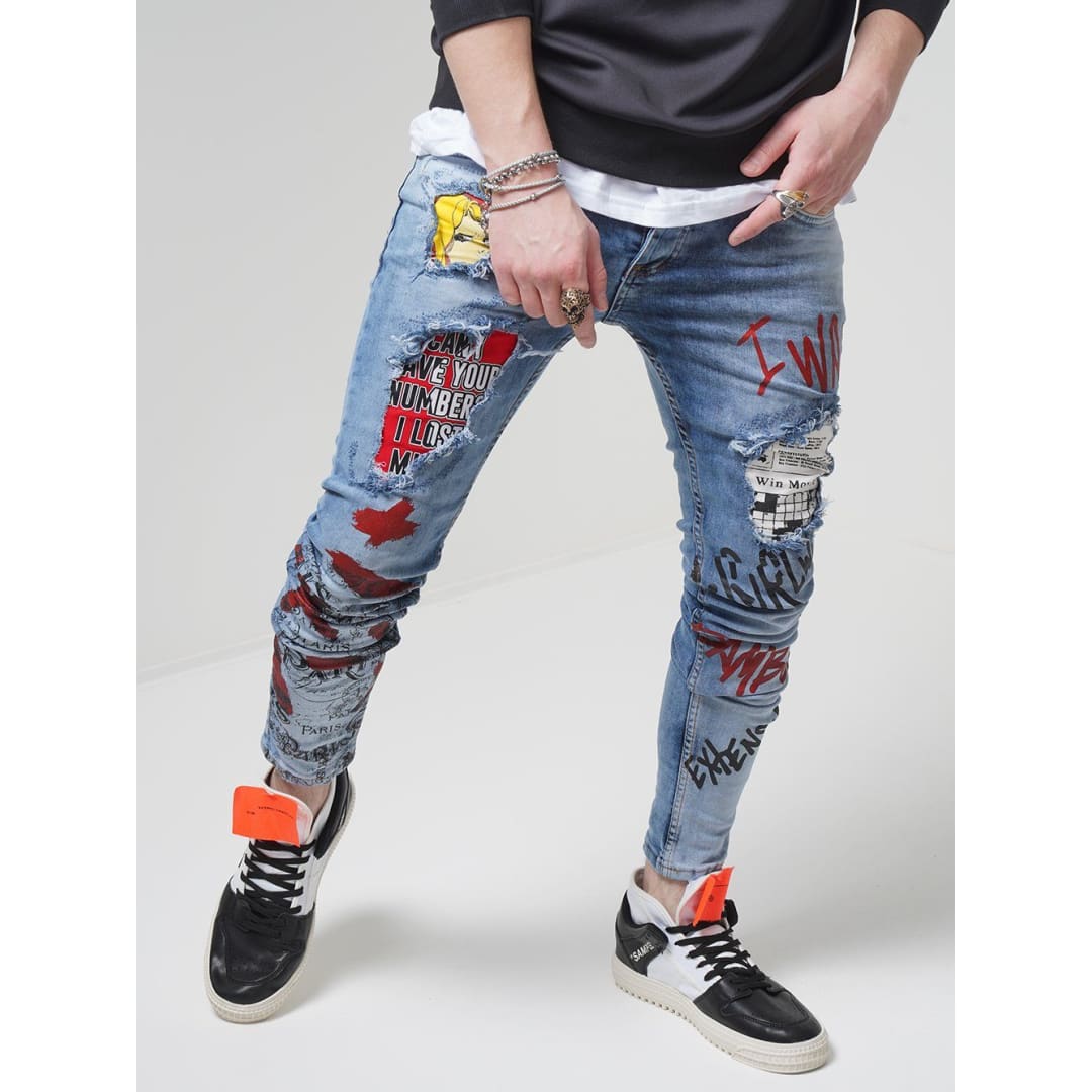 BANKSY Graffiti Jeans | The Urban Clothing Shop™