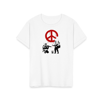 Banksy - Soldiers Painting Peace Symbol 2006 Artwork T-Shirt-9