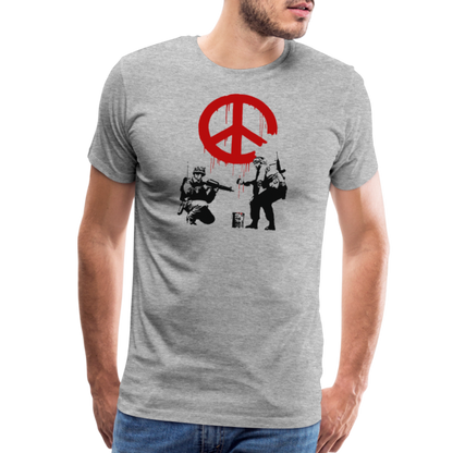 Banksy - Soldiers Painting Peace Symbol 2006 Artwork T-Shirt-1