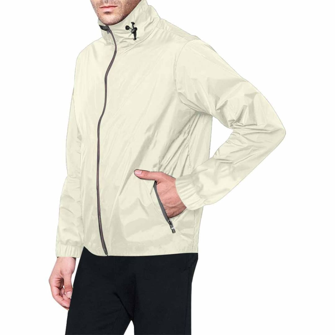 Beige Hooded Windbreaker Jacket - Men / Women | IAA | inQue.Style