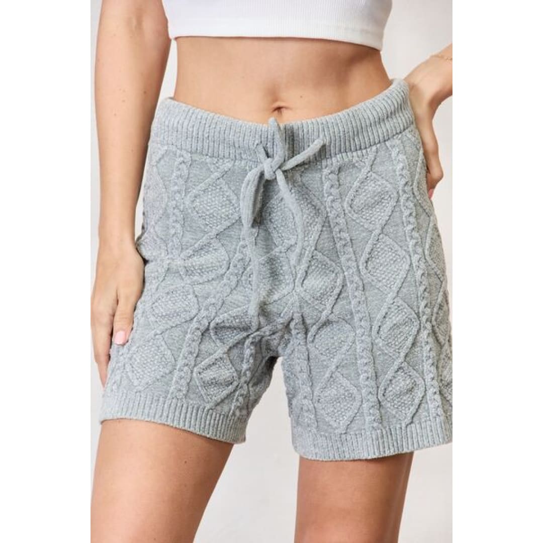 BiBi Cable Knit Drawstring Sweater Shorts | The Urban Clothing Shop™