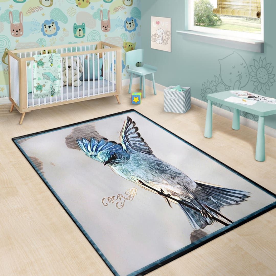 Bird Models: Mountain Bluebird Area Rug | The Urban Clothing Shop™