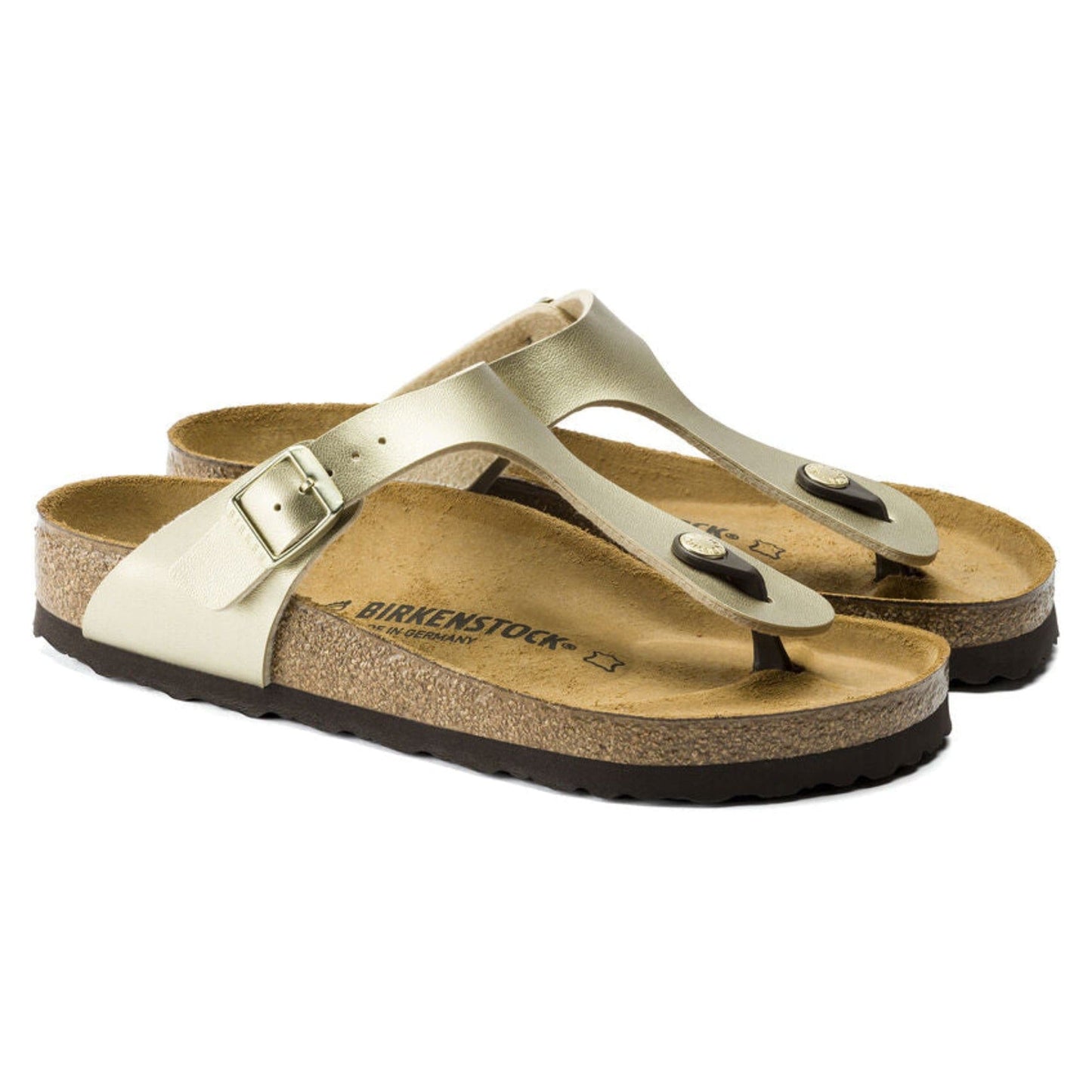 Birkenstock Womens Sandals, Slip-on Flip-flop Shoes - Metallic Gold (size 8)-2