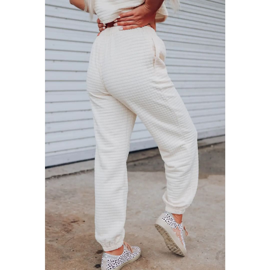 Textured Cropped Tee and Jogger Pants Set | The Urban Clothing Shop™
