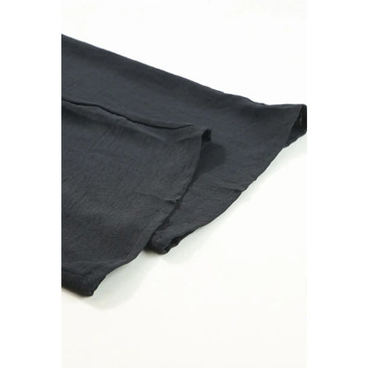 Black Square Neck Smocked Peplum Top and Pants Set | Fashionfitz