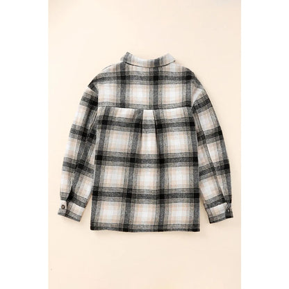 Black Vintage Plaid Fleece Lining Jacket | Fashionfitz