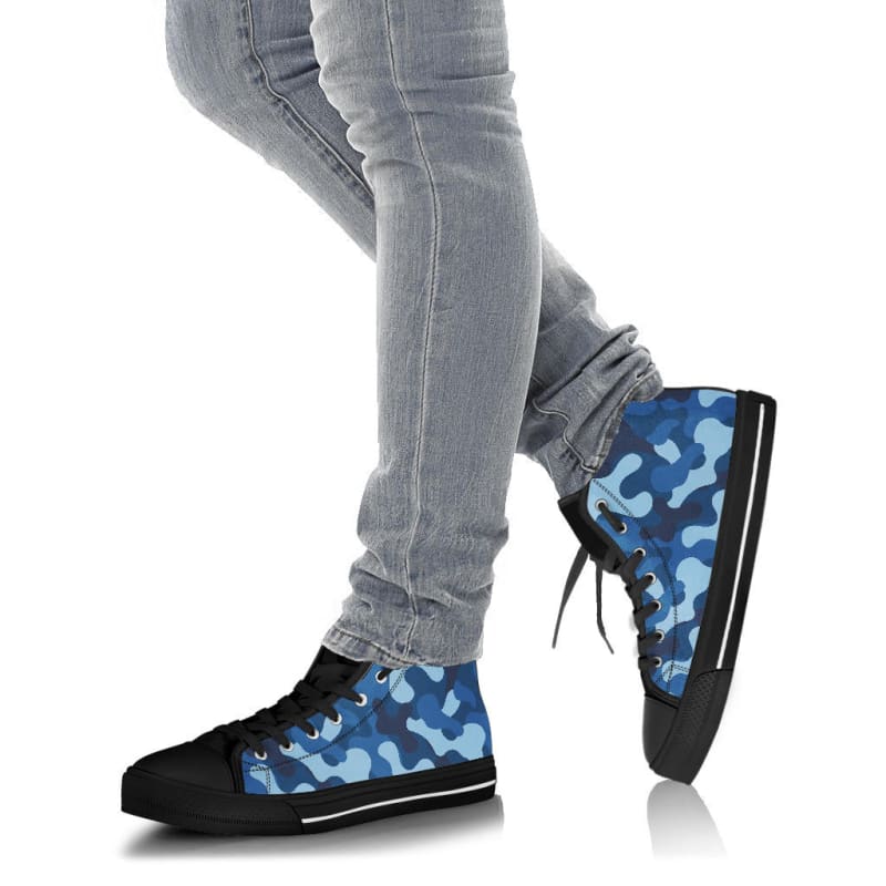 Blue Camo High-Top Shoes | The Urban Clothing Shop™