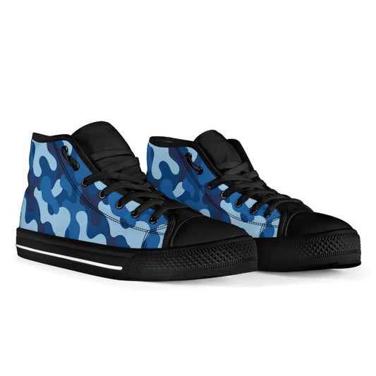 Blue Camo High-Top Shoes | The Urban Clothing Shop™