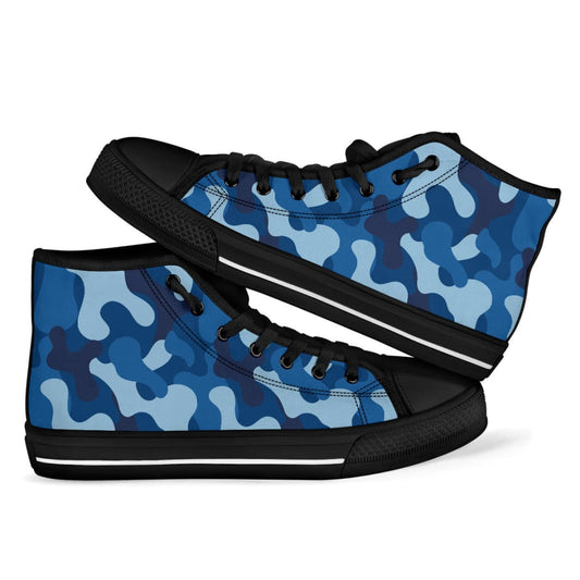 Blue Camo High-Top Shoes | The Urban Clothing Shop™