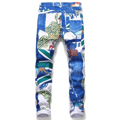 Blue Dreams Printed Slim-Fit Jeans | The Urban Clothing Shop™
