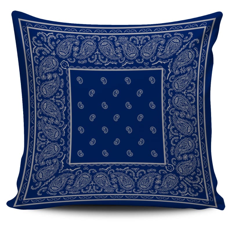 Blue and Gray Bandana Throw Pillow Covers | The Urban Clothing Shop™