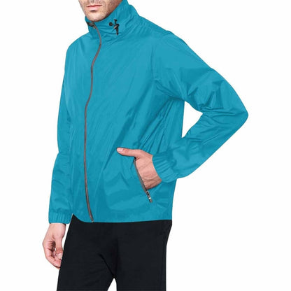 Blue Green Hooded Windbreaker Jacket - Men / Women | IAA | inQue.Style