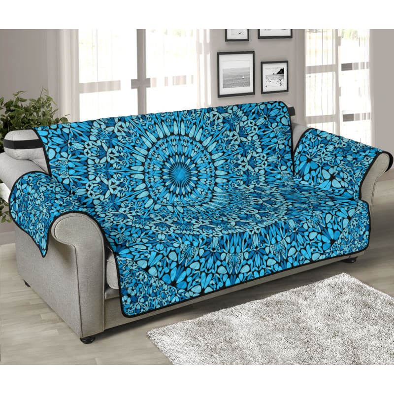 Sky Blue Mandala 70’’ Sofa Protector | The Urban Clothing Shop™