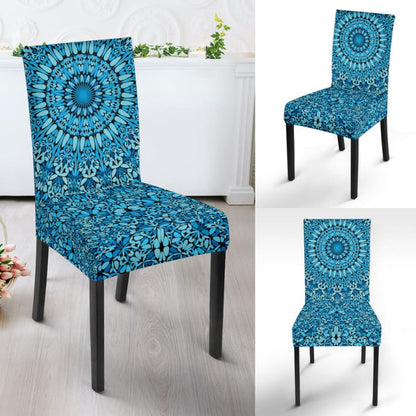 Sky Blue Mandala Dining Chair Slip Cover | The Urban Clothing Shop™
