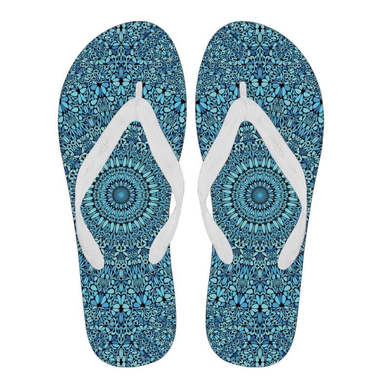 Sky Blue Mandala Women’s Flip Flops | The Urban Clothing Shop™