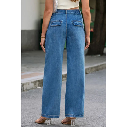 Blue Slouchy Wide Leg Jeans | Fashionfitz