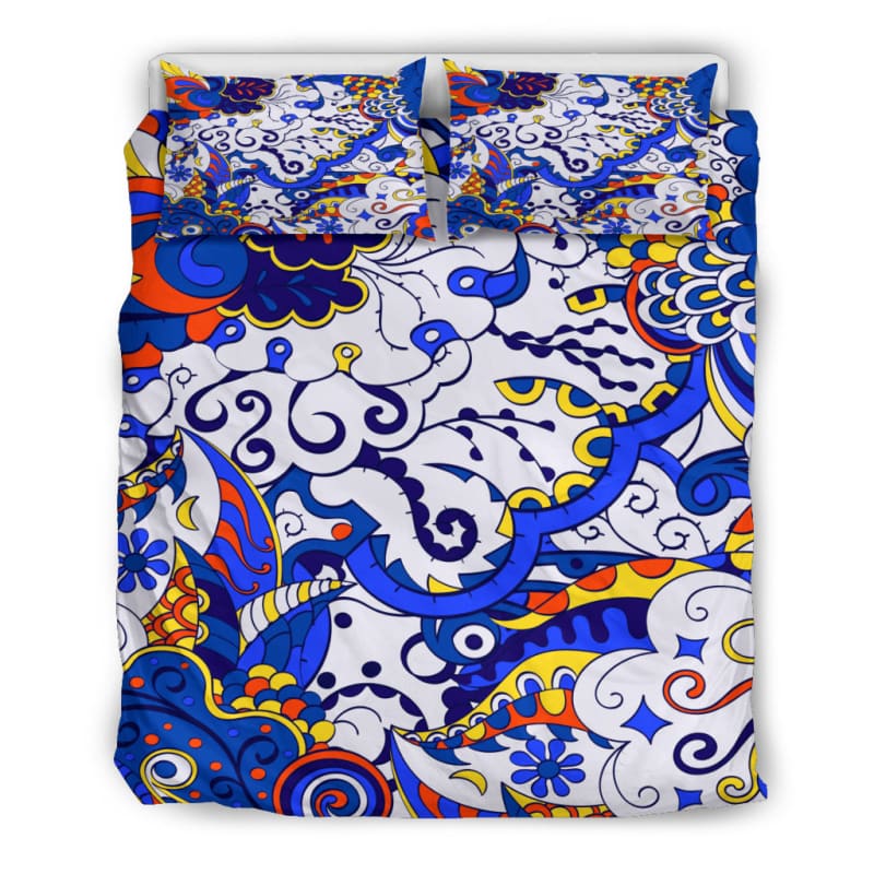 Blue White Ornamental Design bedding Set | The Urban Clothing Shop™