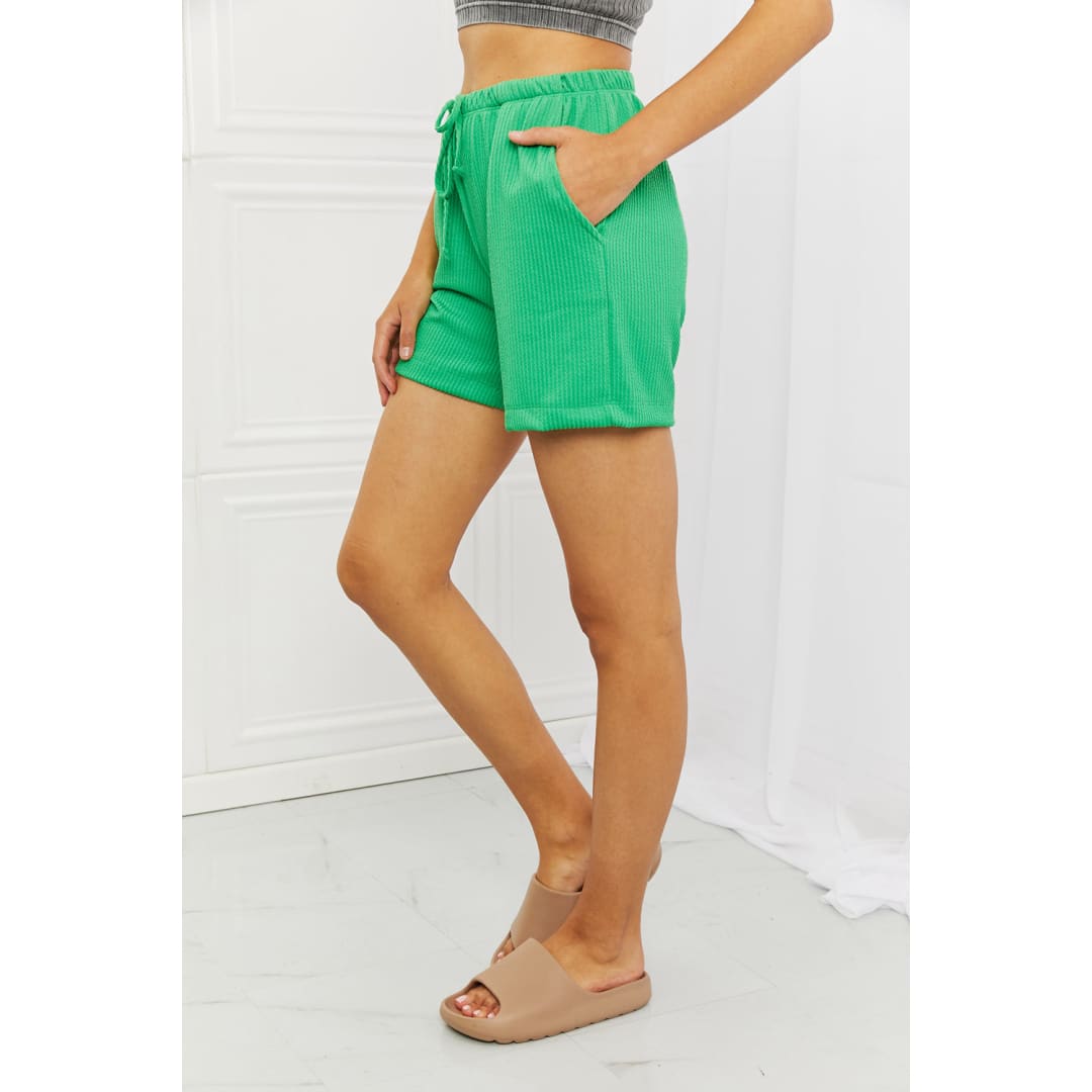 Blumin Apparel Too Good Full Size Ribbed Shorts in Green | The Urban Clothing Shop™