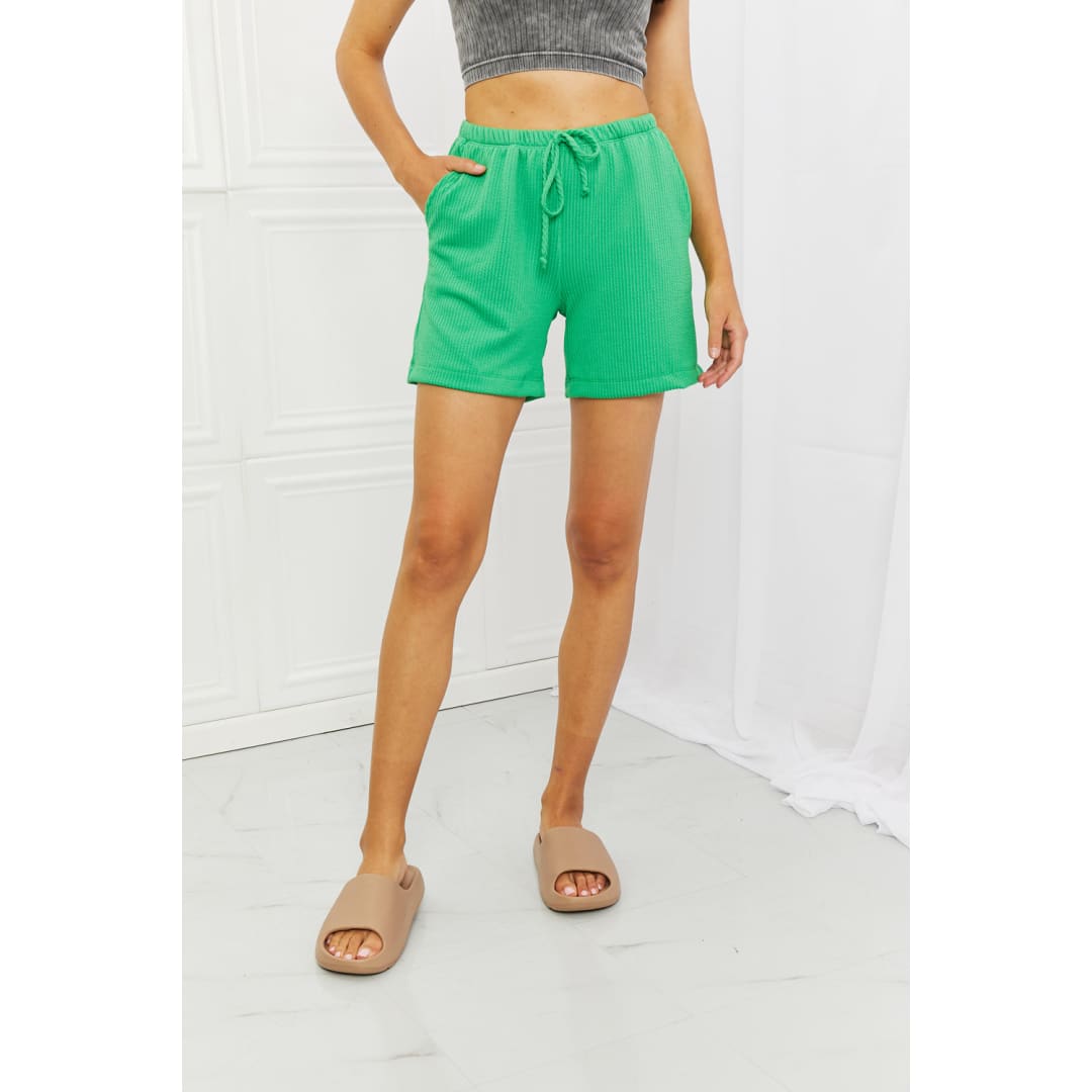 Blumin Apparel Too Good Full Size Ribbed Shorts in Green | The Urban Clothing Shop™