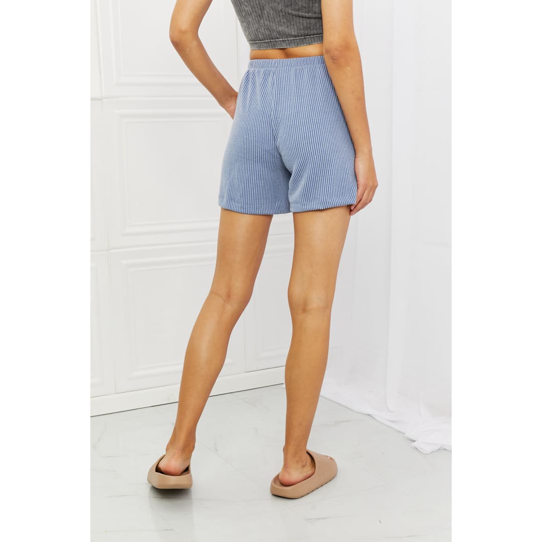 Blumin Apparel Too Good Full Size Ribbed Shorts in Misty Blue | The Urban Clothing Shop™