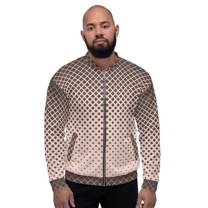 Bomber Jacket For Men Burgundy Halftone Dotted Pattern | IPFL | inQue.Style