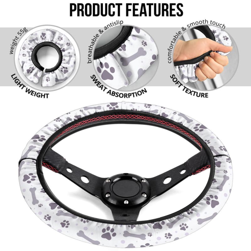 Bones And Paw Steering Wheel Cover | The Urban Clothing Shop™