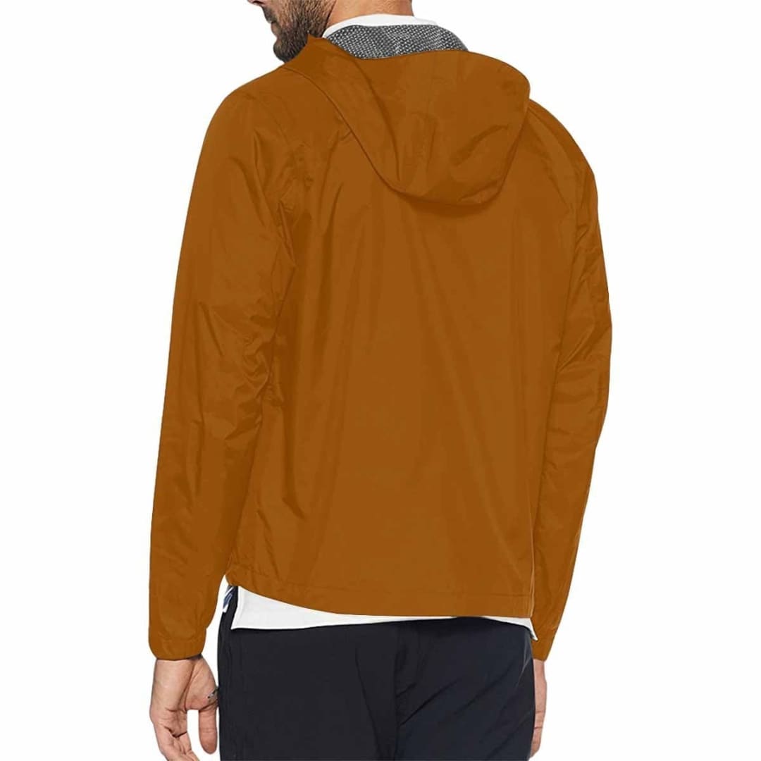 Brown Hooded Windbreaker Jacket - Men / Women | IAA | inQue.Style