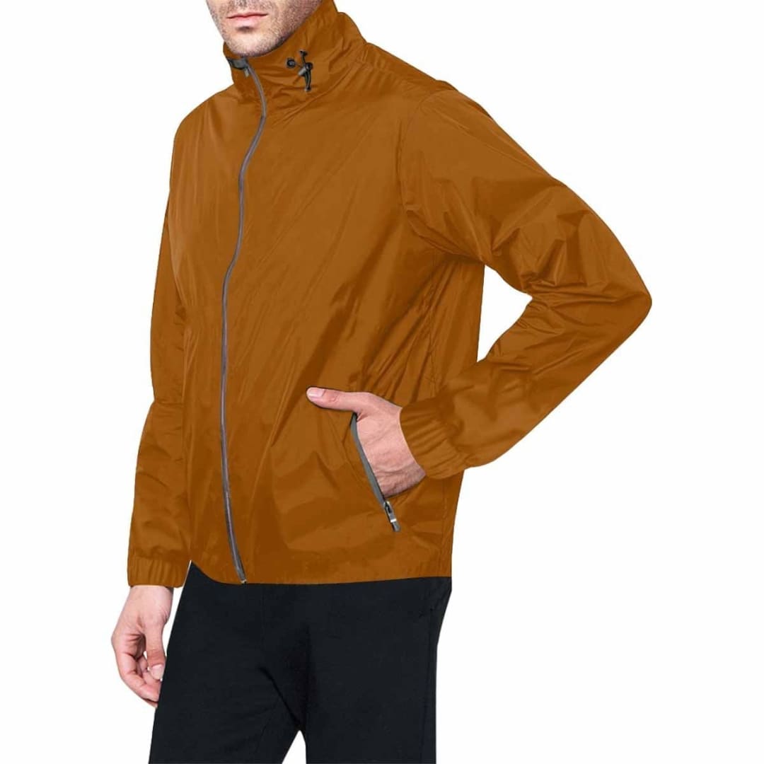 Brown Hooded Windbreaker Jacket - Men / Women | IAA | inQue.Style