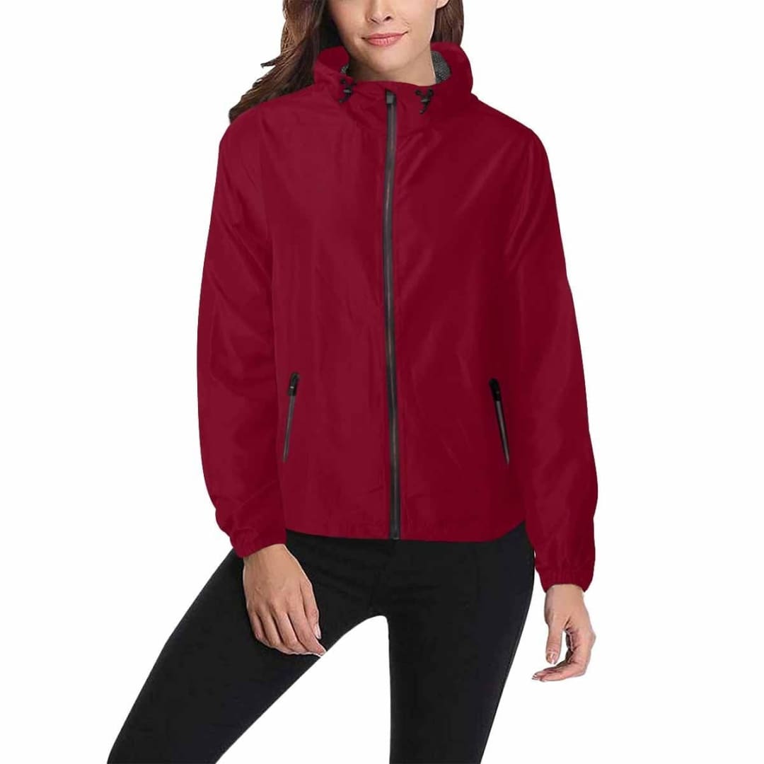 Burgundy Red Hooded Windbreaker Jacket - Men / Women | IAA | inQue.Style