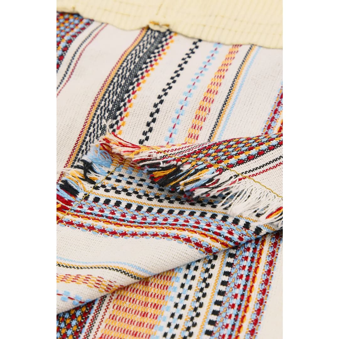 Button Up Pockets Striped Color Block Corduroy Jacket | Fashionfitz