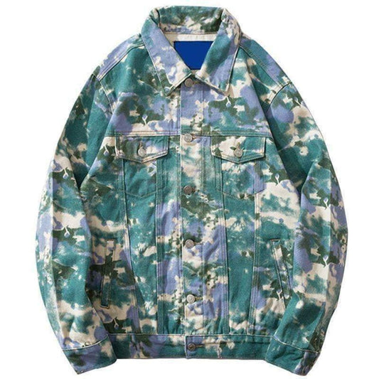 Camouflage Tie-Dye Jean Jacket | The Urban Clothing Shop™