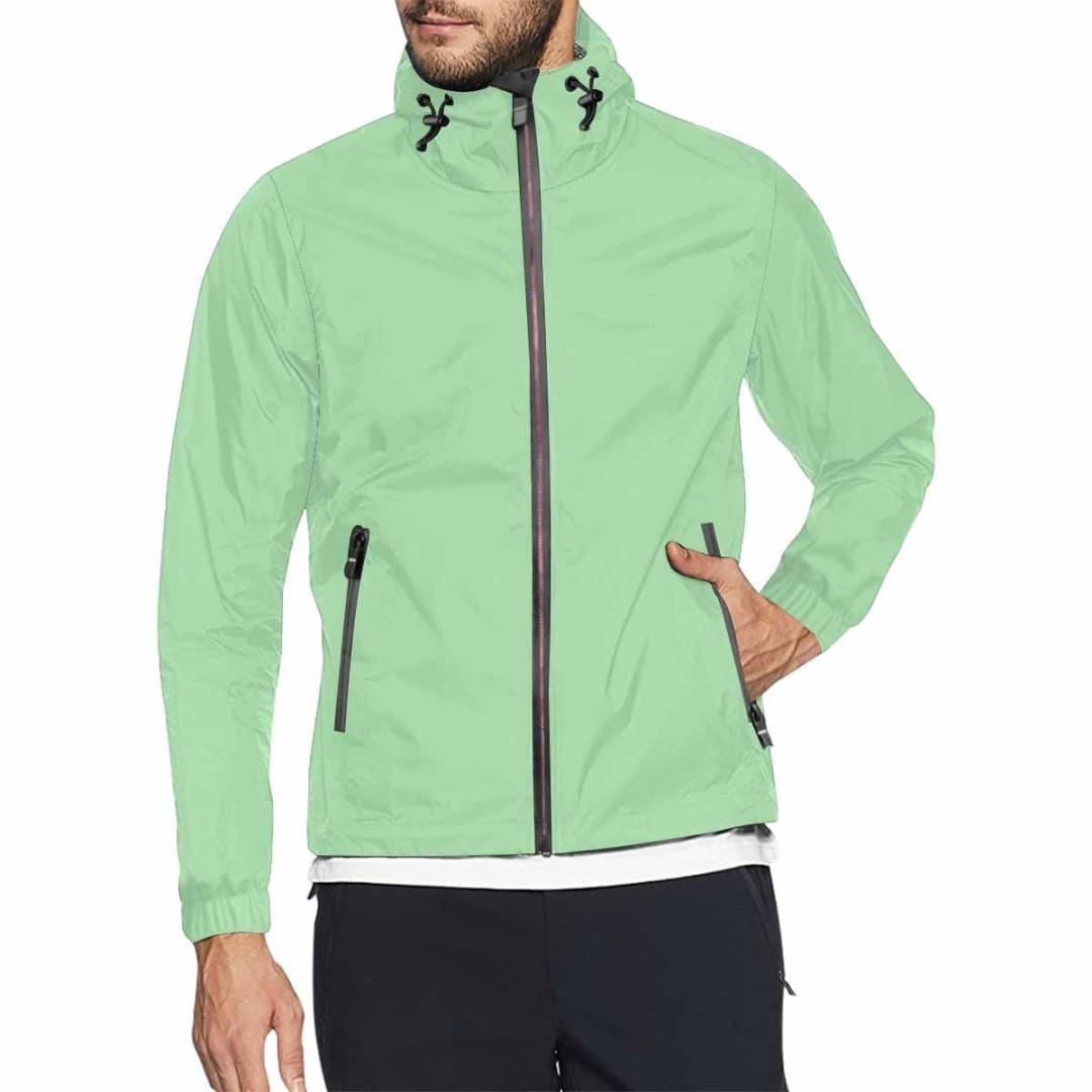 Celadon Green Hooded Windbreaker Jacket - Men / Women | IAA | inQue.Style