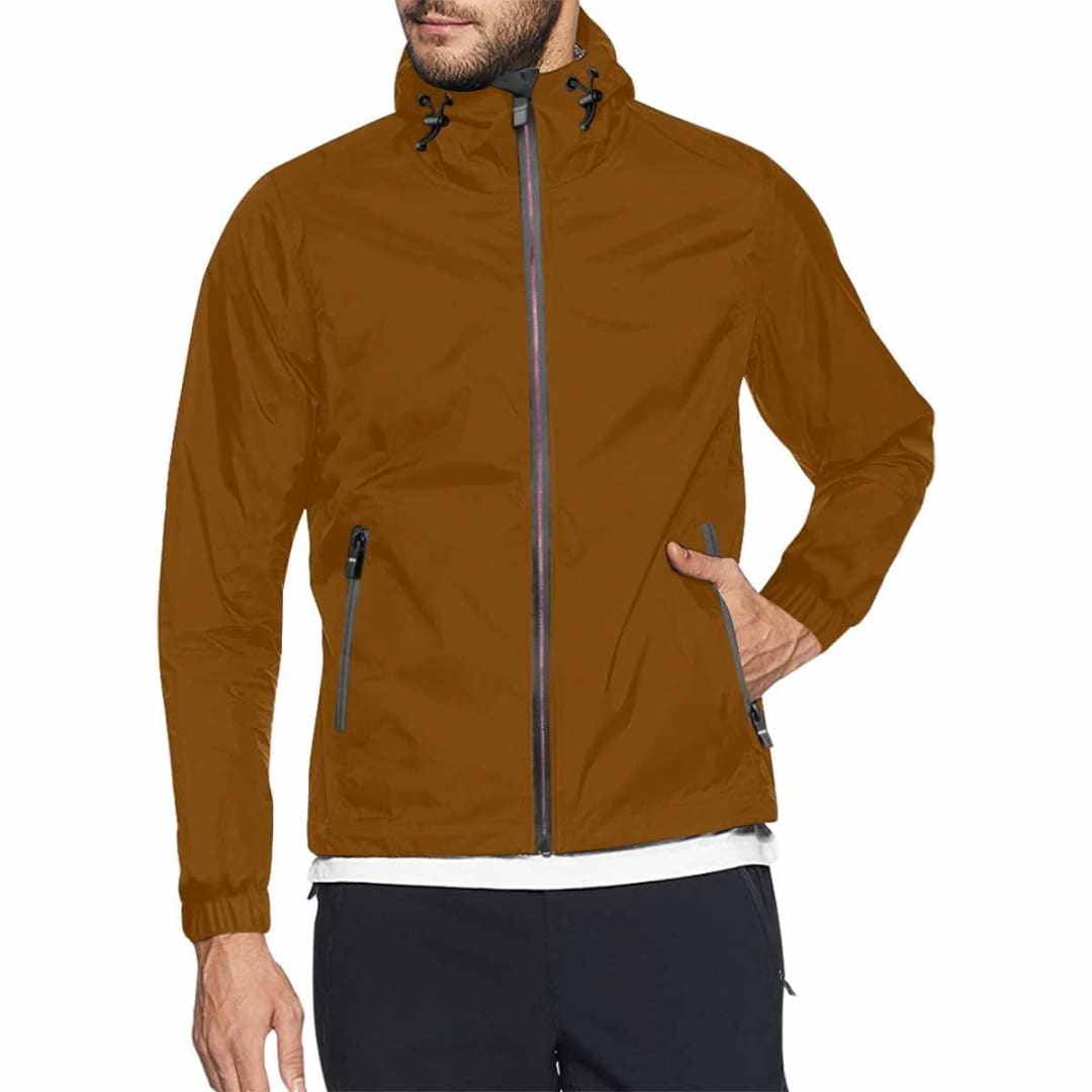 Chocolate Brown Hooded Windbreaker Jacket - Men / Women | IAA | inQue.Style