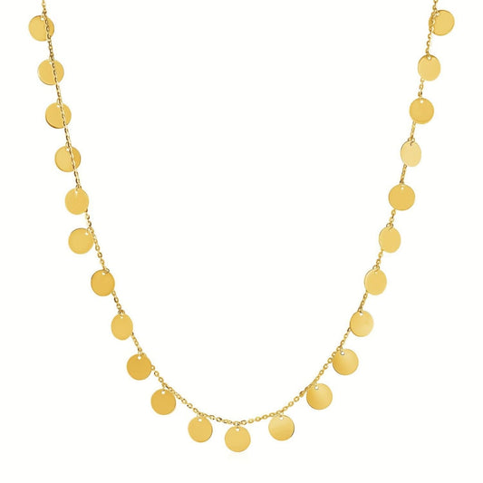 Choker Necklace with Polished Discs in 14k Yellow Gold | Richard Cannon Jewelry