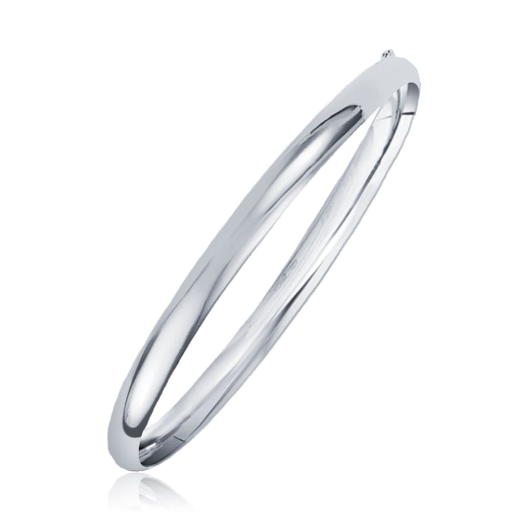 Classic Bangle in 14k White Gold (6.0mm) | Richard Cannon Jewelry