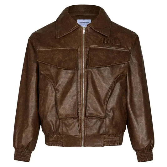 Classic Leather Bomber Jacket | The Urban Clothing Shop™