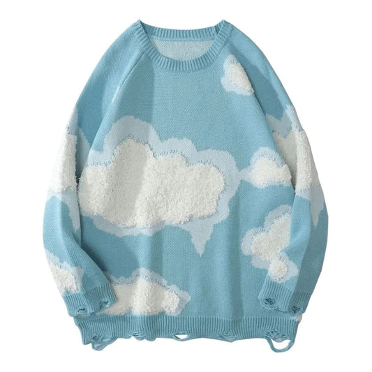 Cloud Motif Cozy Knit Sweater | The Urban Clothing Shop™