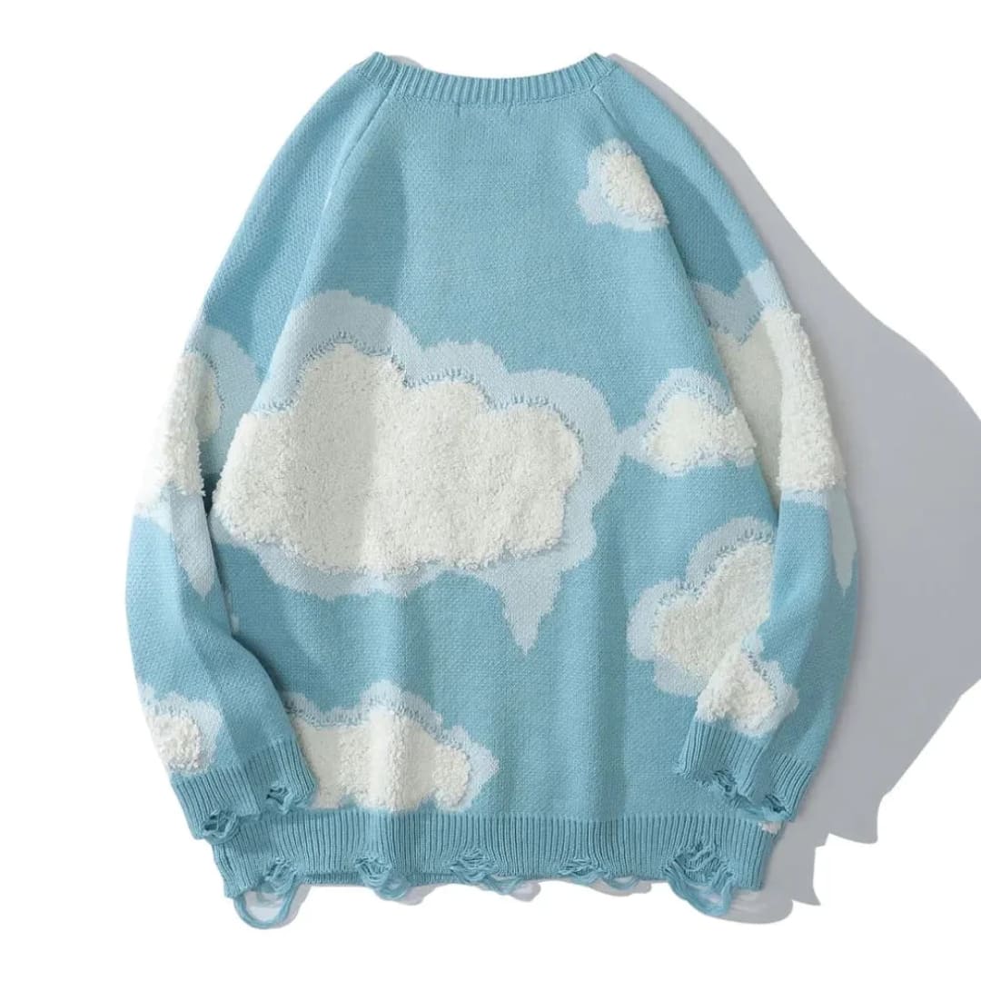 Cloud Motif Cozy Knit Sweater | The Urban Clothing Shop™