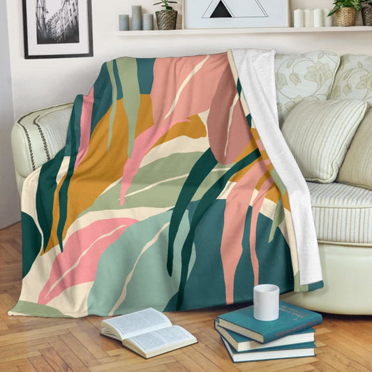 Colorful Leaves Hand Drawn Premium Blanket | The Urban Clothing Shop™