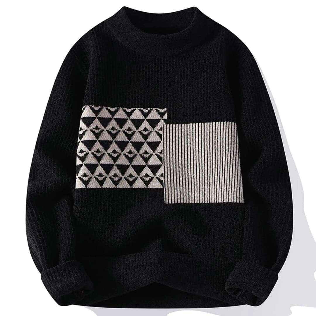 Contemporary Geometric Block Knit Sweater | The Urban Clothing Shop™