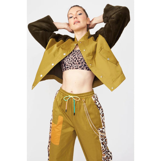 Contrasting Green Faux Fur Jacket | Buy Me Fur Ltd