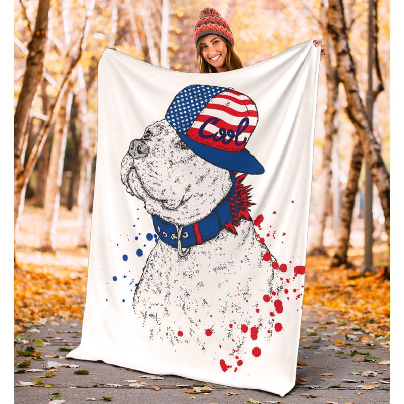 Cool Snapback American Pitbull Cartoon Premium Blanket | The Urban Clothing Shop™
