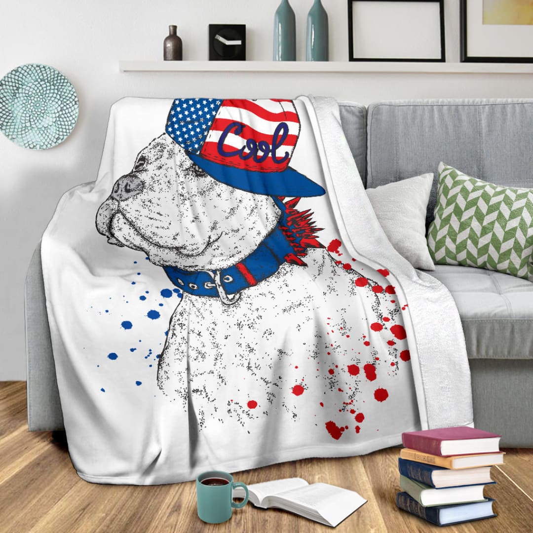 Cool Snapback American Pitbull Cartoon Premium Blanket | The Urban Clothing Shop™