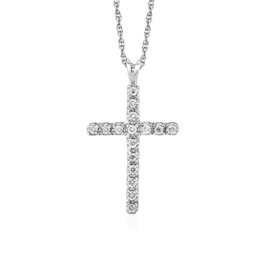 Cross Pendant with Diamonds in Sterling Silver | Richard Cannon Jewelry